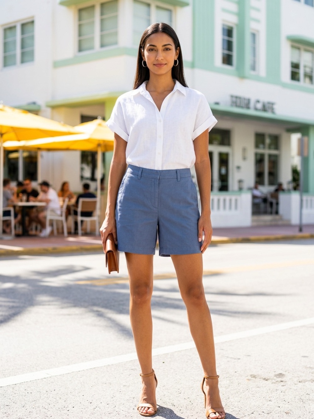 Banana Republic Tailored Blue High-Rise Shorts Size 6
